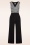 Vintage Chic for Topvintage - Combinaison rayée Elsie en noir et blanc
