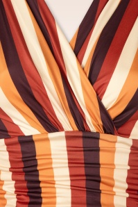 Vintage Chic for Topvintage - Sadie Stripes swing jurk in bruin 2