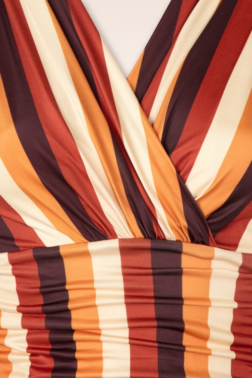 Vintage Chic for Topvintage - Sadie Stripes Swing Dress in Brown 2
