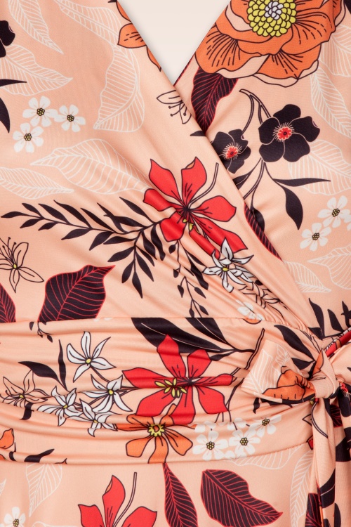 Vintage Chic for Topvintage - Aria Floral Swing Dress in Peach 2
