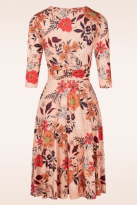 Vintage Chic for Topvintage - Aria Floral swing jurk in perzik 3