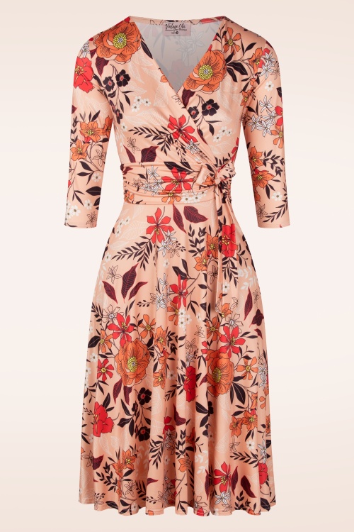 Vintage Chic for Topvintage - Aria Floral Swing Dress in Peach
