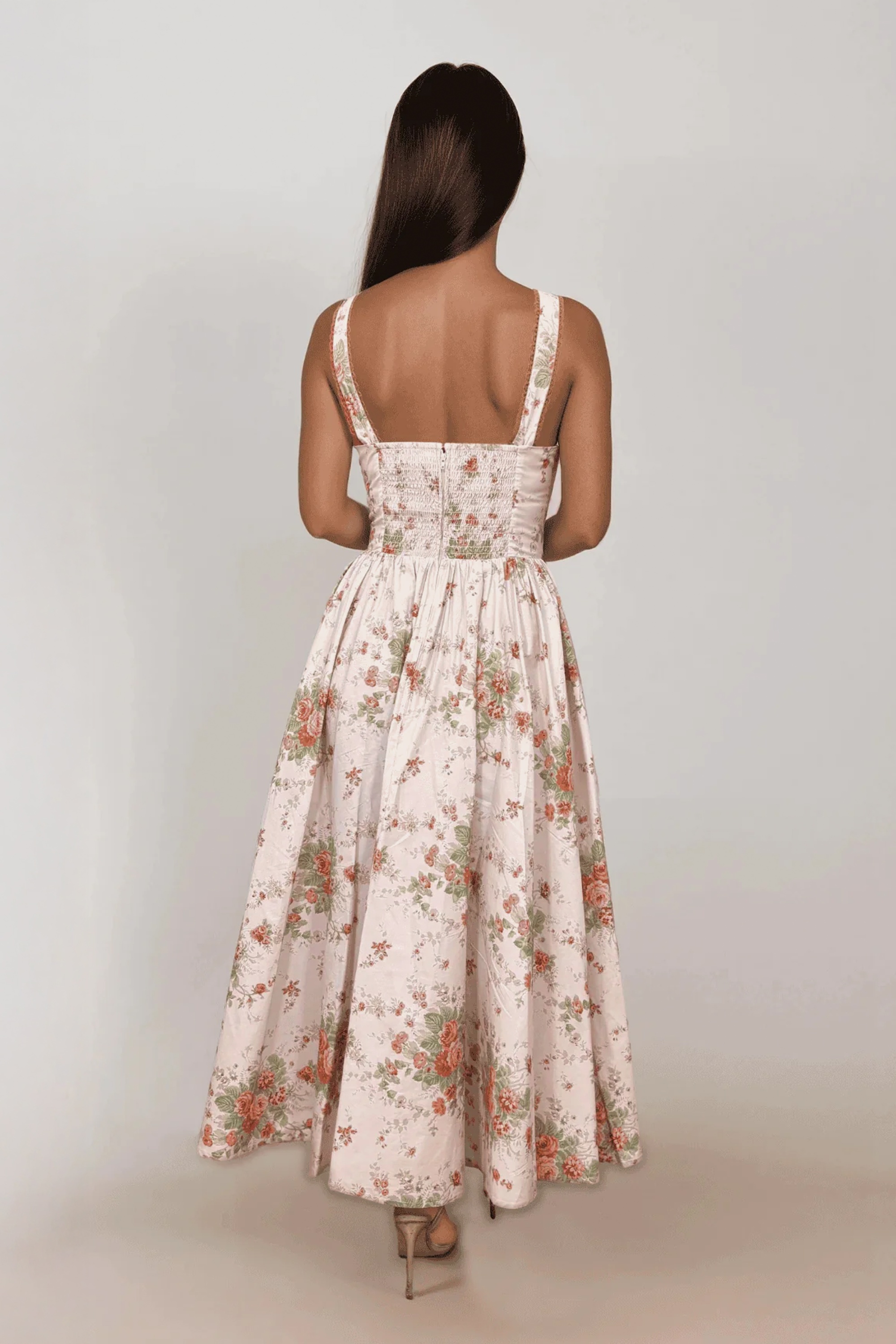 Timeless - Bryson Floral midi jurk in poederroze 5