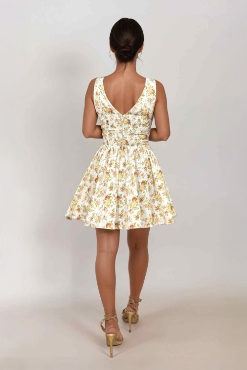 Timeless - Irisa Floral mini jurk in wit en multi 4