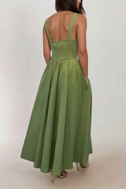 Timeless - Lolita midi jurk in saliegroen 4
