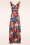 Vintage Chic for Topvintage - Grecian maxi jurk met tropische bloemen in zwart