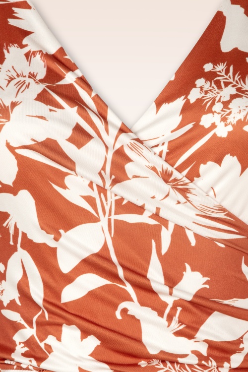 Vintage Chic for Topvintage - Colette Flower Swing Dress in Rust and Cream 2
