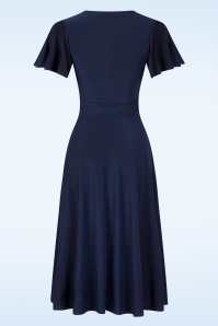 Vintage Chic for Topvintage - Irene Cross Over Swing Dress in Navy 3