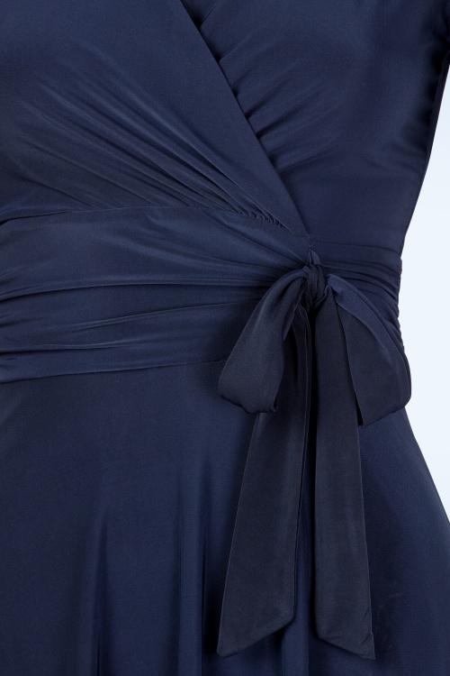 Vintage Chic for Topvintage - Irene Cross Over Swing Dress in Navy 2