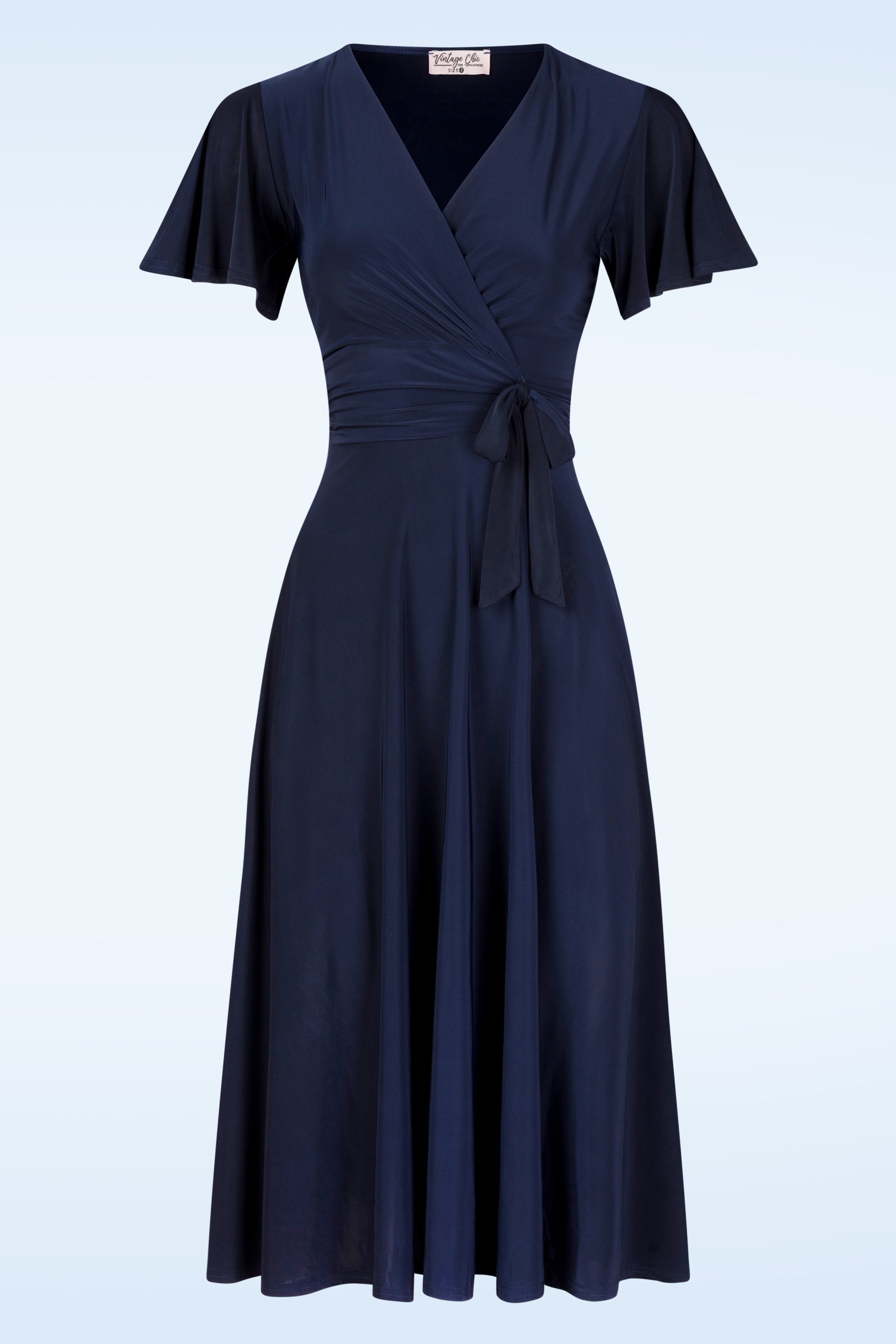 Vintage Chic for Topvintage - Irene Cross Over Swing Dress in Navy