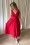 Timeless - Lysandra Broderie Anglaise Midikleid in Lippenstiftrot.