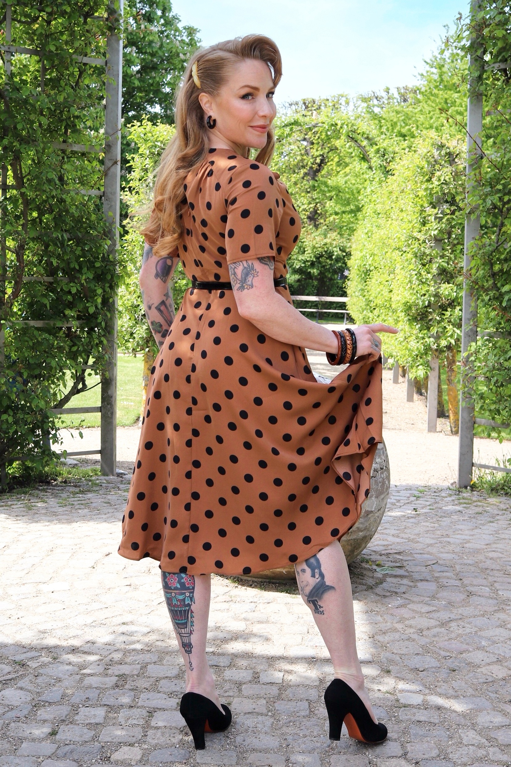 Banned Retro - Spot Set Sail swing jurk in bruin 3