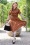 Banned Retro - Robe trapèze à pois en marron