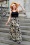 Banned Retro - Elizabeth Palm Leaves palazzo pantalon in zwart en zachtgeel 4