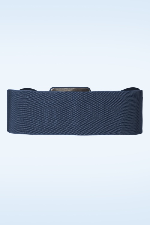 Banned Retro - Damen Day Out Square Buckle Belt in Navy 2