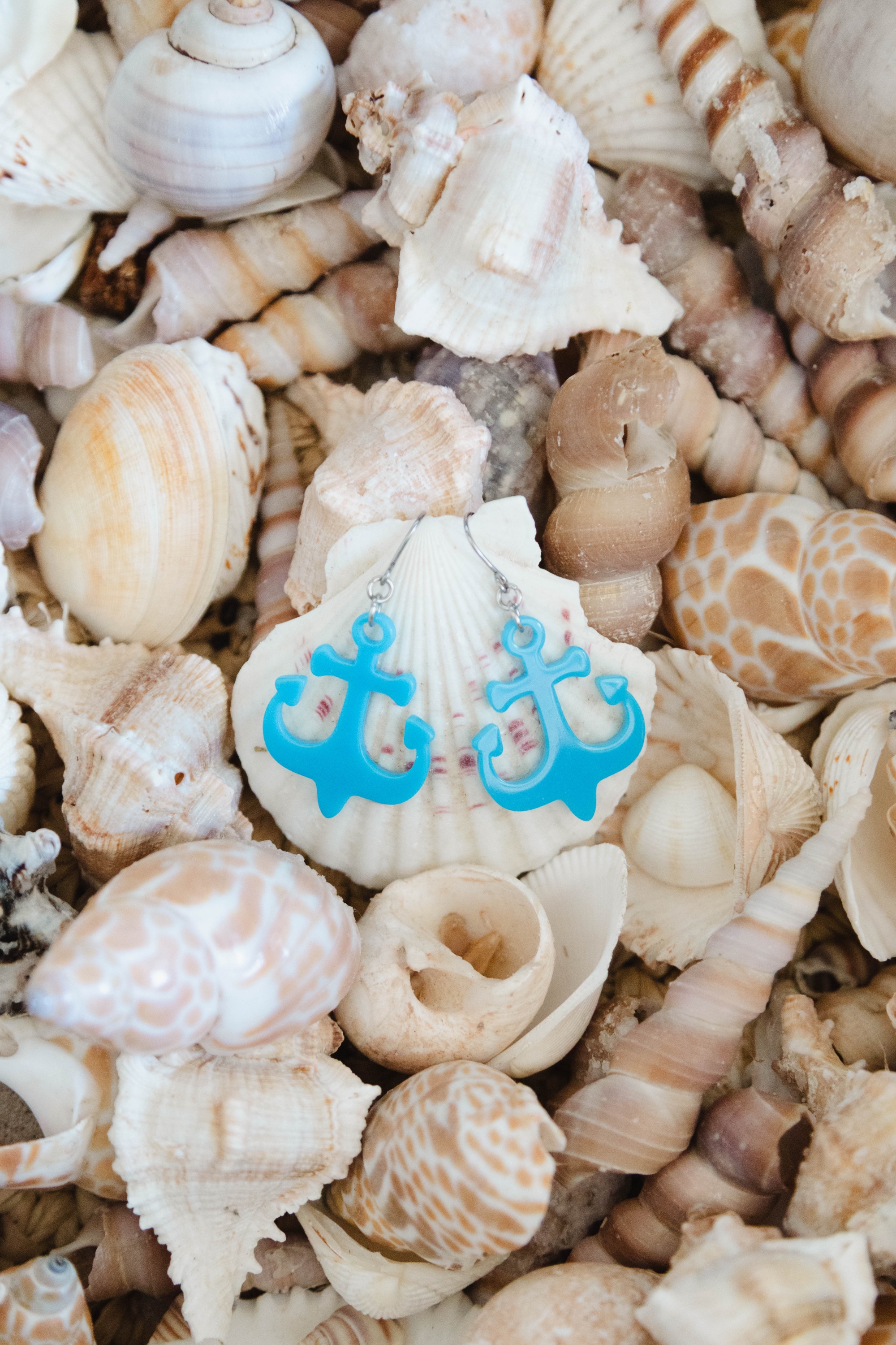 Erstwilder - Ship Anchor Drop oorbellen in blauw 3