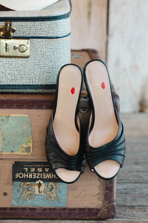 Lola Ramona ♥ Topvintage - Ava Wild Thing muiltjes in zwart 7