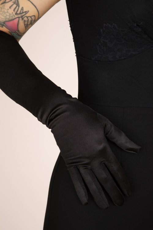 ZaZoo - The Satin Chic Handschuhe in Schwarz 2
