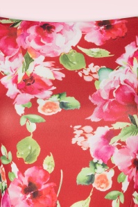 Vintage Chic for Topvintage - Nina Autumn Rose Swing Dress in Red 2