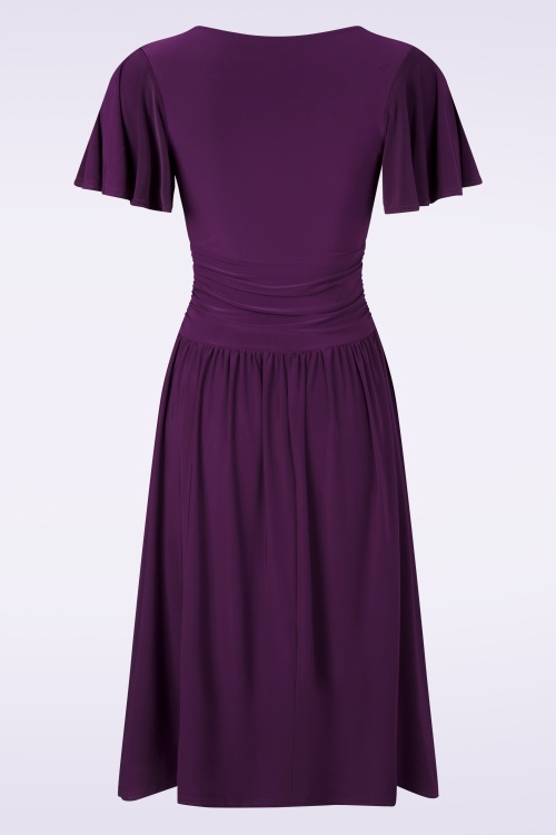 Vintage Chic for Topvintage - Sadie Slinky Swingkleid in Aubergine 3
