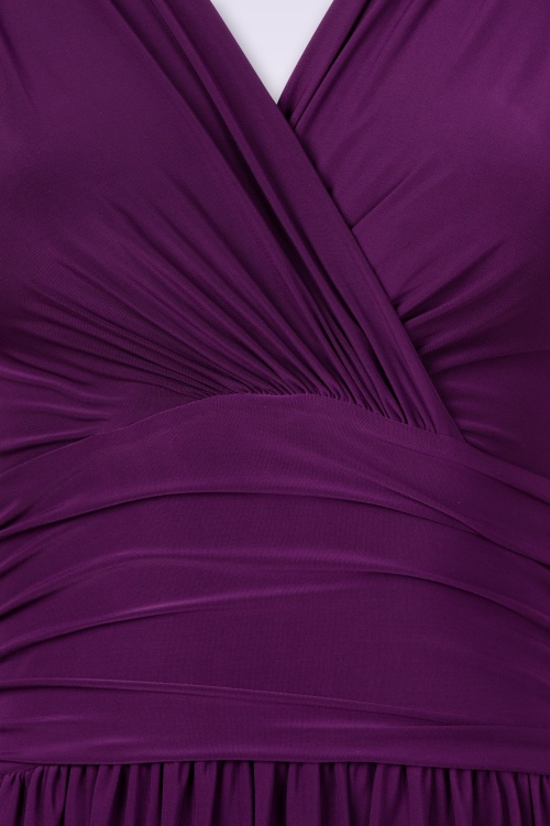 Vintage Chic for Topvintage - Sadie Slinky swing jurk in aubergine 2