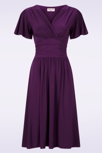 Vintage Chic for Topvintage - Sadie Slinky Swingkleid in Aubergine