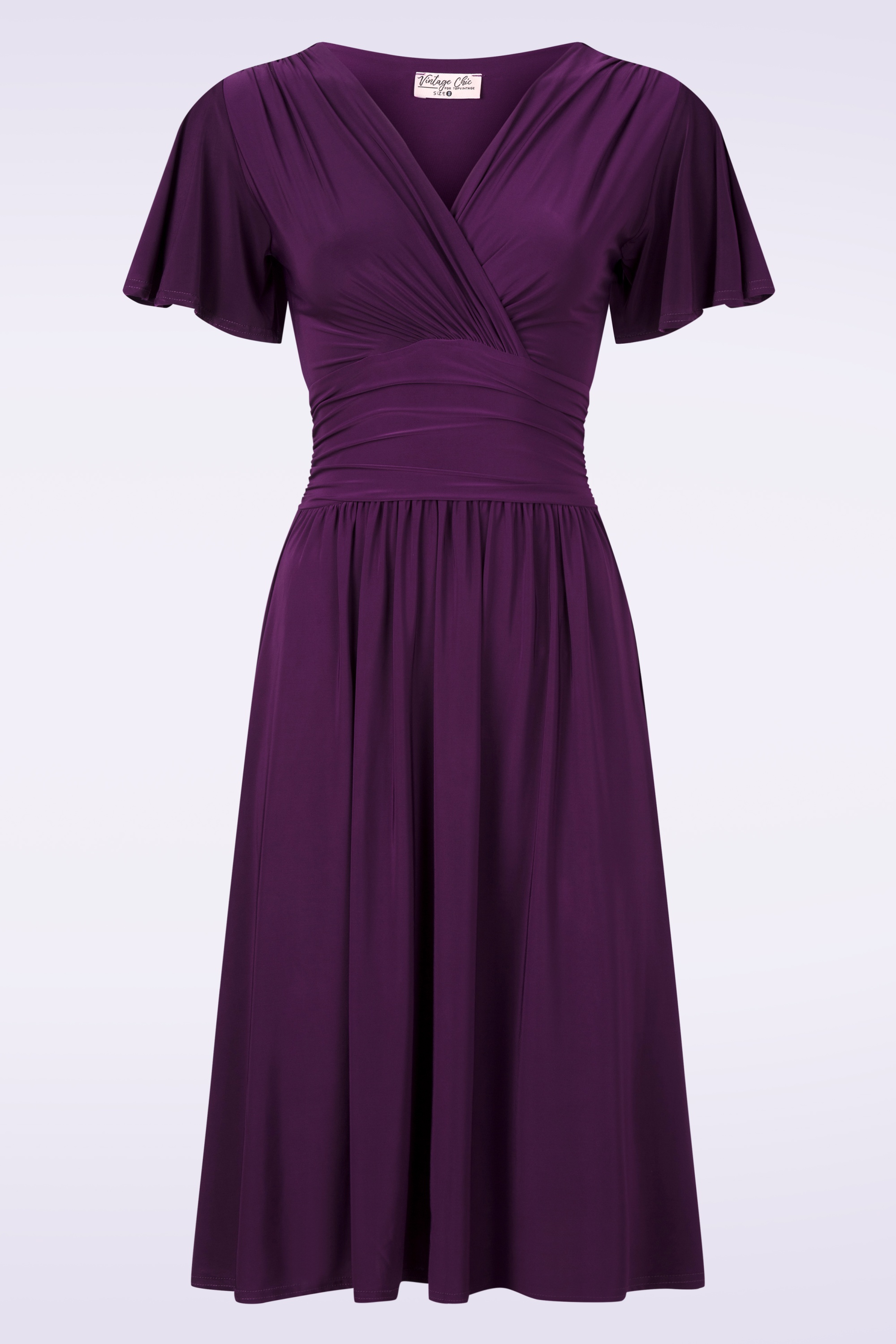Vintage Chic for Topvintage - Sadie Slinky Swingkleid in Aubergine