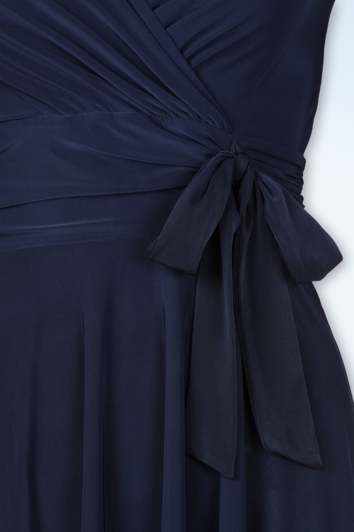 Vintage Chic for Topvintage - Aria swing jurk in marineblauw 2