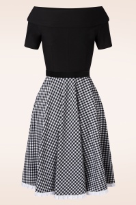 Glamour Bunny - The Brigitte Gingham Swing Kleid in Schwarz und Weiß 7