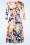 Vintage Chic for Topvintage - Aria Floral swing jurk in oranje en blauw 3