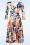 Vintage Chic for Topvintage - Aria Floral Swing Dress in Orange and Blue