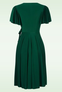 Vintage Chic for Topvintage - Irene Cross Over Swingkleid in Waldgrün. 3