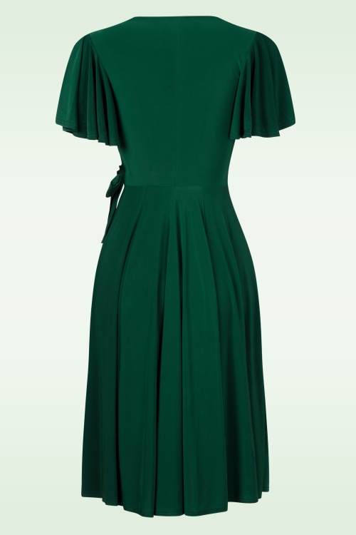 Vintage Chic for Topvintage - Irene Cross Over Swingkleid in Waldgrün. 3