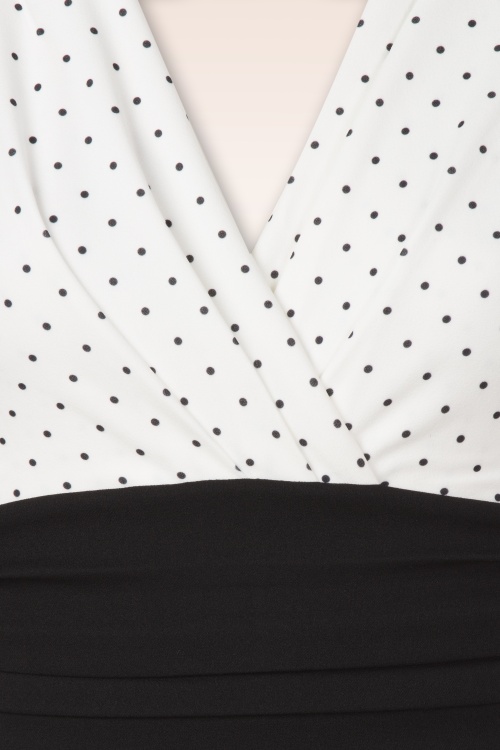 Vintage Chic for Topvintage - Nehla pencil jurk in zwart en wit 2