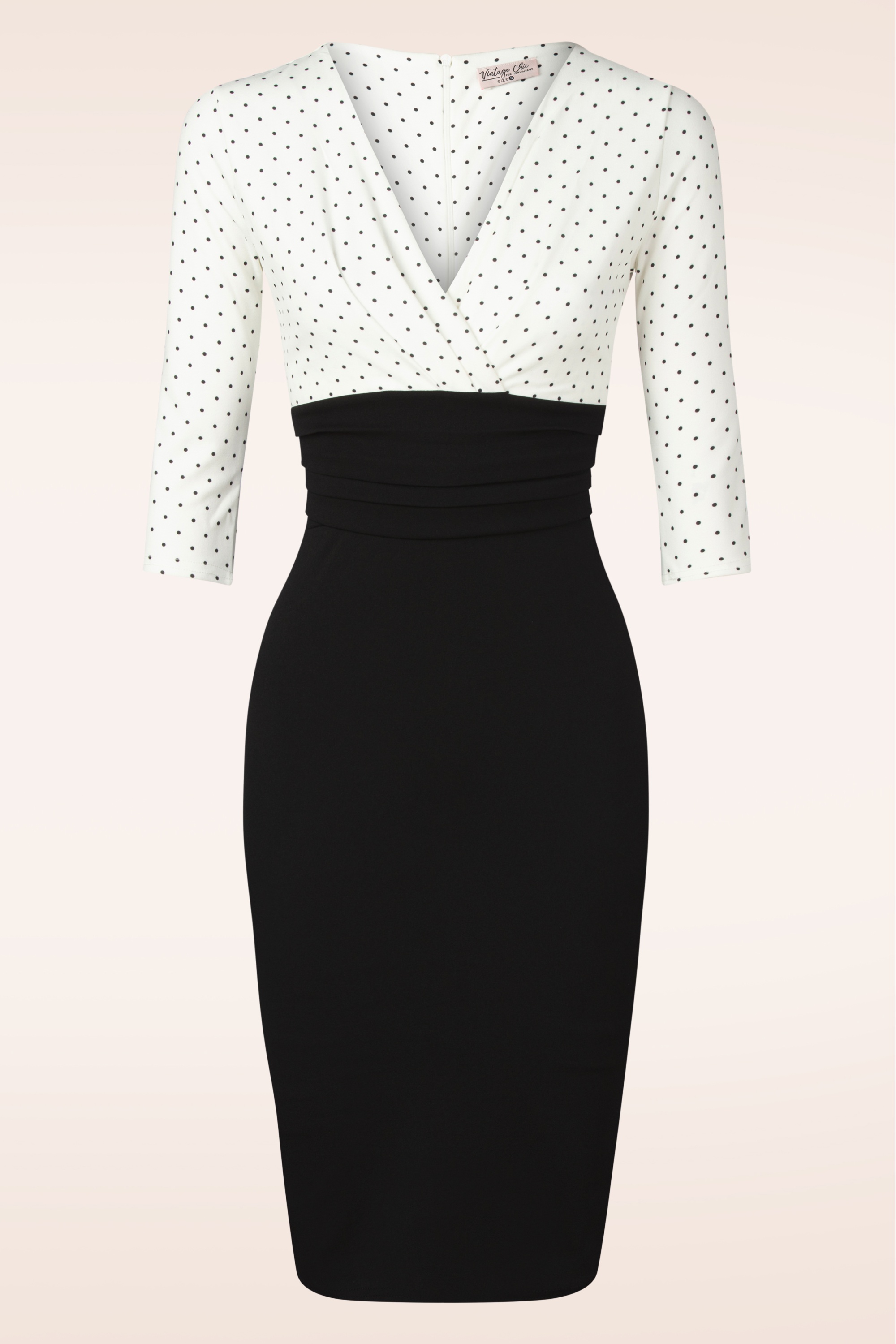 Vintage Chic for Topvintage - Nehla Bleistiftkleid in Schwarz und Weiß