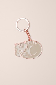 Sass & Belle - Grey Cat geëmailleerde sleutelhanger