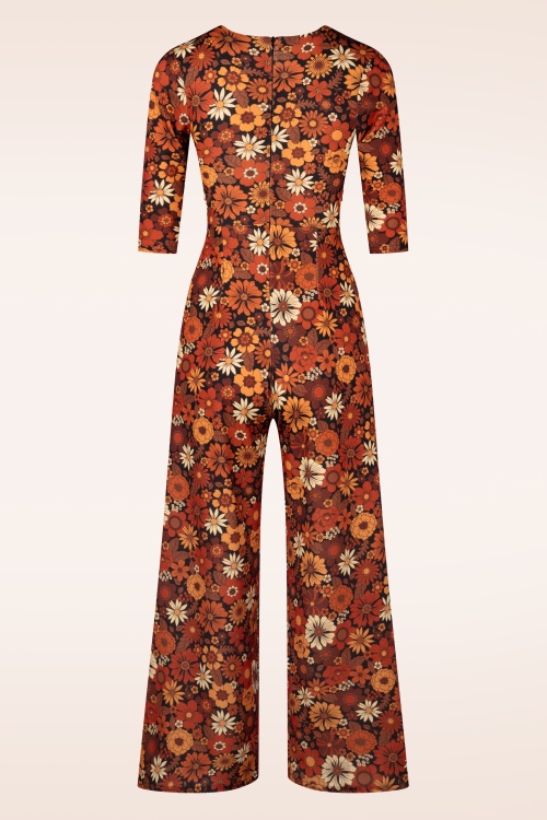 Vintage Chic for Topvintage - Savannah Floral jumpsuit in donkeroranje 3