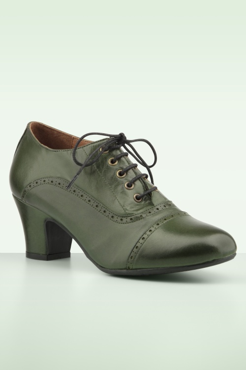 Miz Mooz - Fly Shoe Booties in bosgroen 3