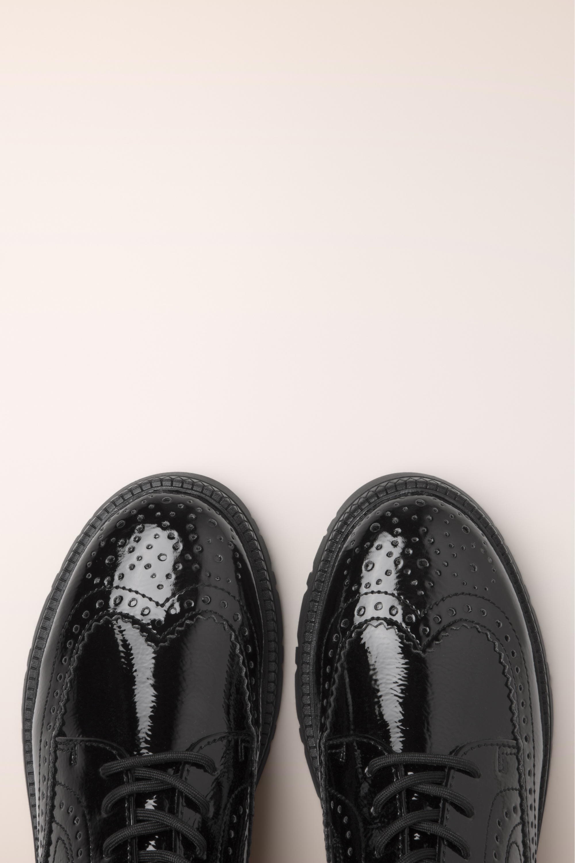 s.Oliver - Abigail Brogue Shoes in Patent Black 2