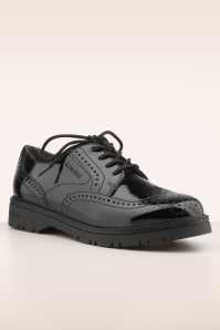 s.Oliver - Abigail Brogue Shoes in Patent Black 3