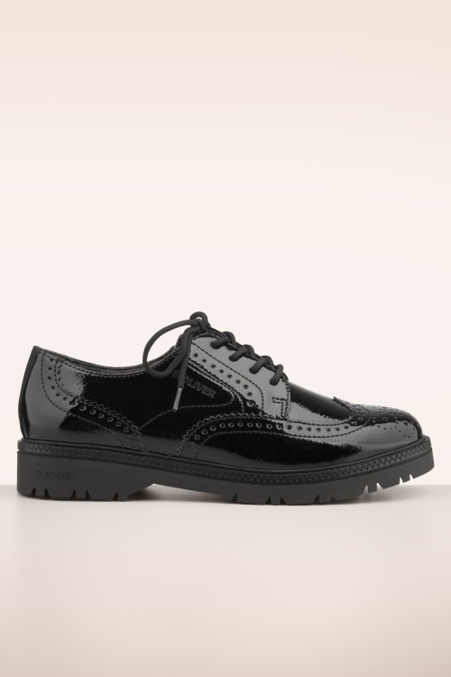 s.Oliver - Abigail brogues schoenen in zwart lak