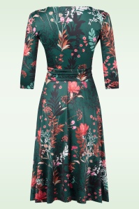 Vintage Chic for Topvintage - Aria Floral Swingkleid in Smaragdgrün 4