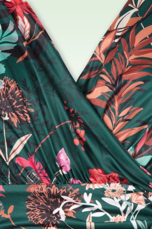 Vintage Chic for Topvintage - Aria Floral Swingkleid in Smaragdgrün 2
