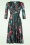 Vintage Chic for Topvintage - Aria Floral Swingkleid in Smaragdgrün