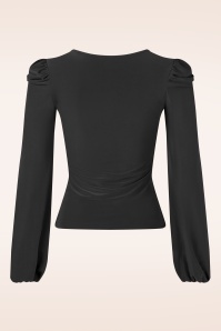 Vintage Chic for Topvintage - Juno Puff Sleeve Shirt in Schwarz 3