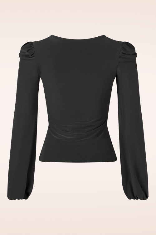 Vintage Chic for Topvintage - Juno Puff Sleeve Shirt in Schwarz 3