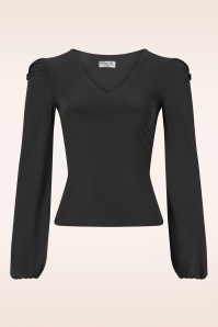 Vintage Chic for Topvintage - Juno Puff Sleeve Shirt in Schwarz