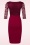 Vintage Chic for Topvintage - Felicity kanten pencil jurk in wijnrood 3