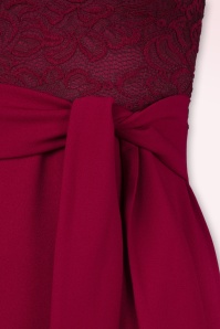 Vintage Chic for Topvintage - Felicity kanten pencil jurk in wijnrood 2