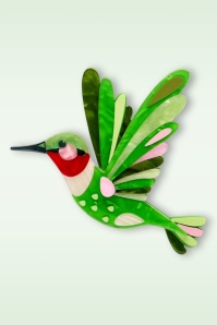 Erstwilder - The Riveting Ruby-Throathed Hummingbird broche
